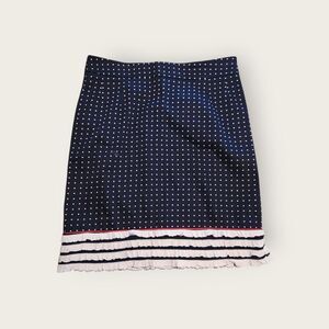 Vintage Y2k Chopin Euro made in Italy black polka-dot ruffle hem midi skirt